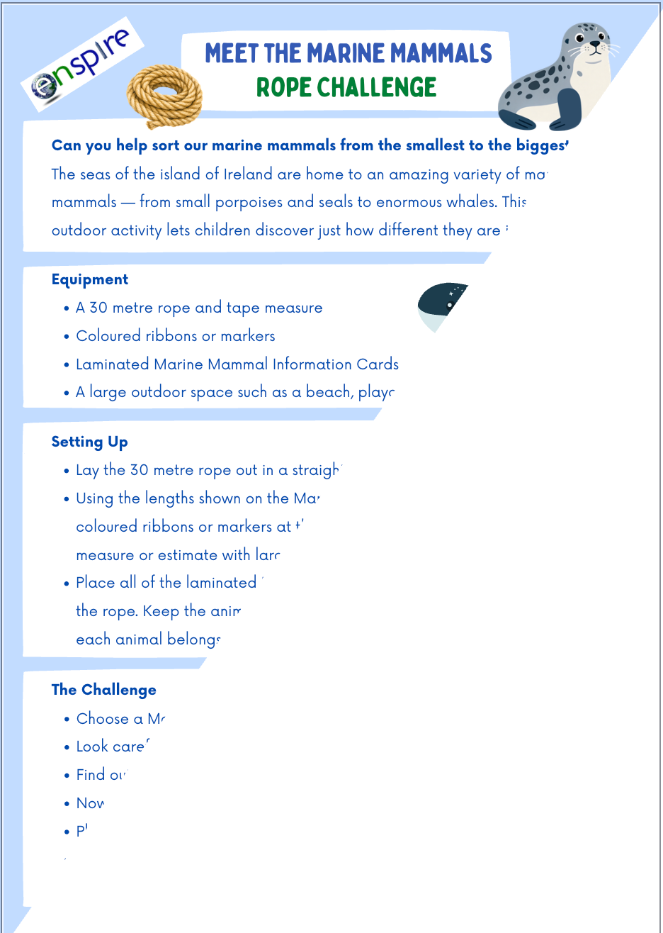 Marine Mammal โHow Long Am I?โ โ Rope Challenge
